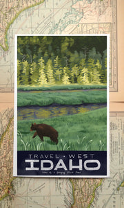 Travel West State Poster Prints: Arizona, California, Colorado, Idaho, Montana, Nevada, New Mexico, Oregon, Texas, Utah, Wyoming