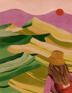 Inspiring Scenes: Mountains Illustration Print