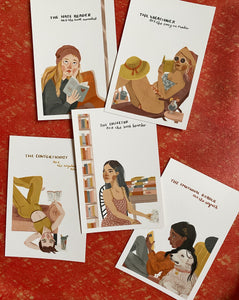 Book Lover Ladies Postcard Sets