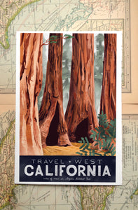 Travel West State Poster Prints: Arizona, California, Colorado, Idaho, Montana, Nevada, New Mexico, Oregon, Texas, Utah, Wyoming