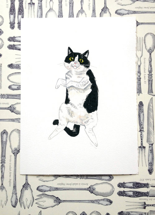 pet animal cat portrait gift painting custom artwork illustration