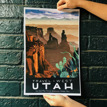 travel west poster united states america utah canyonlands national park illustration painting