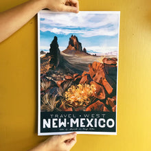 travel west poster united states america new mexico shiprock illustration painting