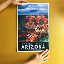 travel west poster united states america arizona grand canyon national park illustration painting