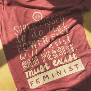 super pissed feminist lettering quote t shirt